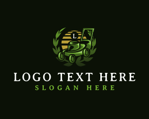 Mowing - Lawn Mower Gardening Cutter logo design