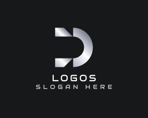 Metallic Business Brand Letter D Logo