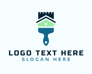 House Paint - Paint Brush House Paint logo design