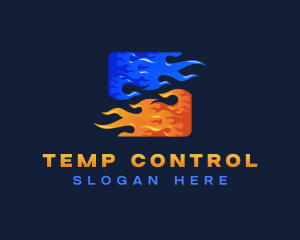 Thermostat - Fire Flame Heating Energy logo design