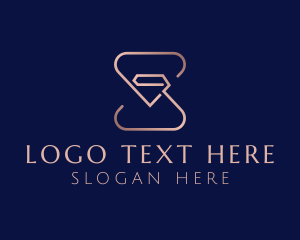 Shiny - Super Metallic Diamond Letter S logo design