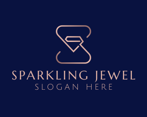 Super Metallic Diamond Letter S logo design