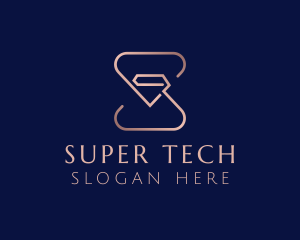 Super - Super Metallic Diamond Letter S logo design