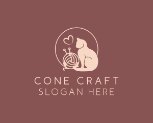 Cat Yarn Ball logo design