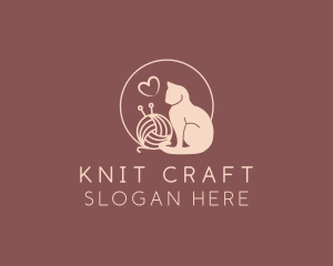 Knit - Cat Yarn Ball logo design