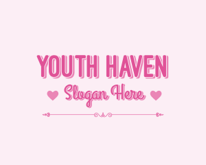 Teen - Cute Heart Valentine logo design