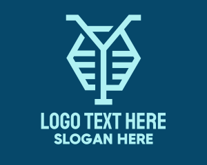 General - Blue Letter Y Hexagon logo design