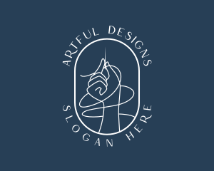 Hand Needle String logo design