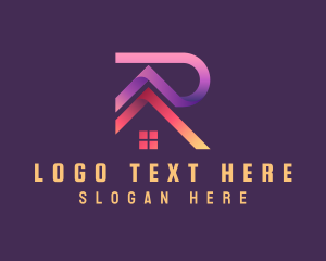 Roofer - Real Estate House Letter R logo design