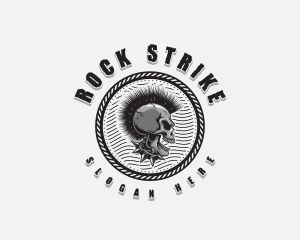 Punk Skull Rockstar logo design