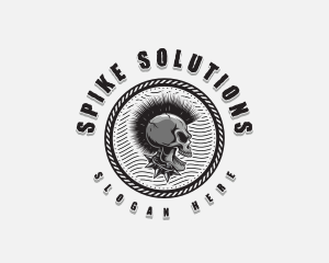 Spike - Punk Skull Rockstar logo design