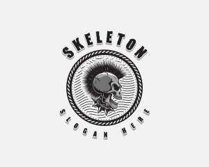 Punk Skull Rockstar logo design