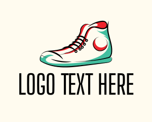 Athletic Gear - Hipster Sneakers Shoes logo design