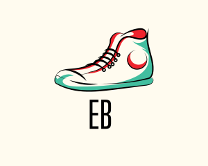 Basketball Shoe - Hipster Sneakers Shoes logo design
