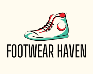 Hipster Sneakers Shoes  logo design