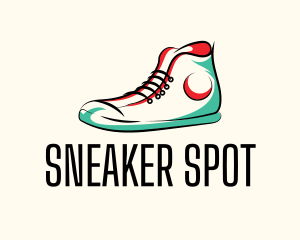 Hipster Sneakers Shoes  logo design