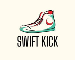 Hipster Sneakers Shoes  logo design