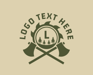 Tools - Axe Log Woodworking logo design