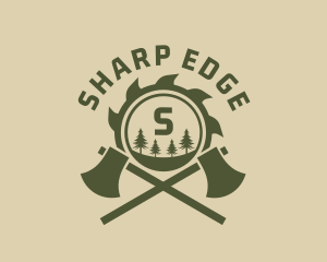 Axe Log Woodworking logo design