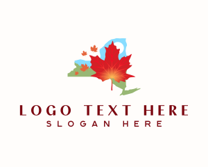 Map - Maple Leaf New York logo design