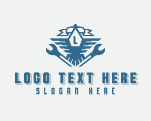 Mechanic - Wrench Tools Wings logo design