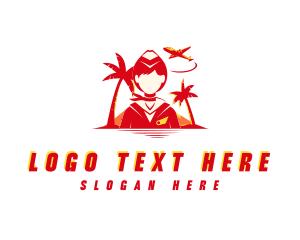 Destination - Flight Tour Stewardess logo design