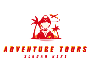 Tour - Flight Tour Stewardess logo design