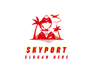 Airport - Flight Tour Stewardess logo design