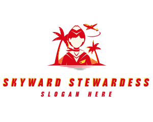 Flight Tour Stewardess logo design