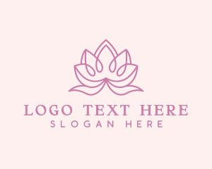 Lifestyle - Lotus Flower Lineart logo design