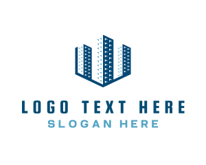 Negative Space - Industrial Infrastructure Building logo design