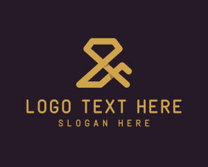 Tech - Abstract Geometric Ampersand logo design