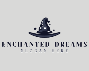 Enchanted - Wizard Magician Hat logo design