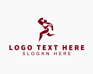 Muscular - Sports Running Athlete logo design