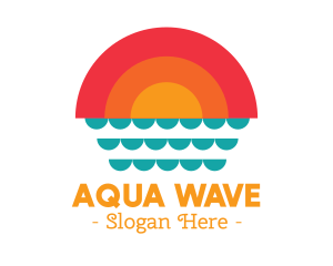 Ocean - Summer Ocean Sunset logo design