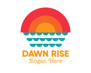 Summer Ocean Sunset logo design