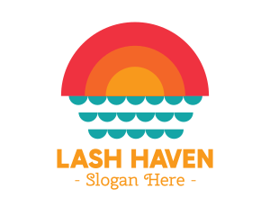 Summer Ocean Sunset logo design