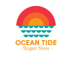 Summer Ocean Sunset logo design