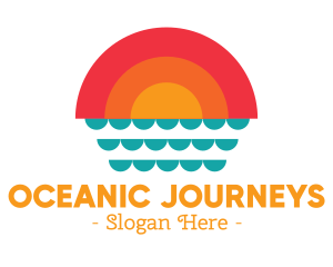 Summer Ocean Sunset logo design