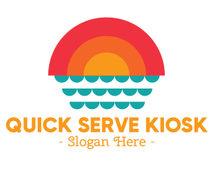 Summer Ocean Sunset logo design