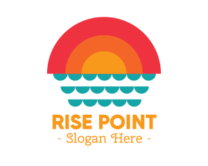 Summer Ocean Sunset logo design