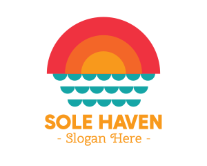 Summer Ocean Sunset logo design