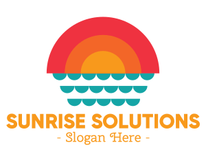 Summer Ocean Sunset logo design