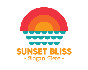 Sunset - Summer Ocean Sunset logo design