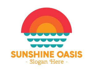 Summer Ocean Sunset logo design