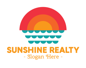 Summer Ocean Sunset logo design