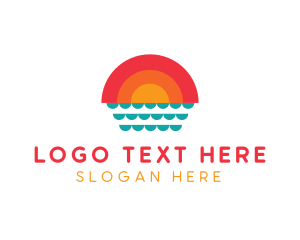 Summer Ocean Sunset logo design