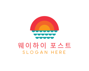 Summer Ocean Sunset logo design