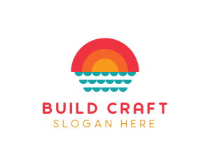 Summer Ocean Sunset logo design