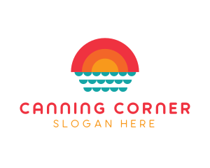 Summer Ocean Sunset logo design